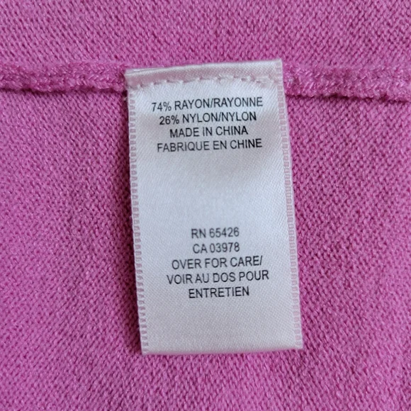 Pink Poodle Vintage Pink Knit Sweater Top Split Cowl Neckline 3/4 Sleeve Sz. L/M - Picture 12 of 13